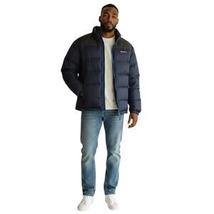 EDDIE BAUER Men’s Down Quilted Puffer Jacket Zip Front Blue and Black
